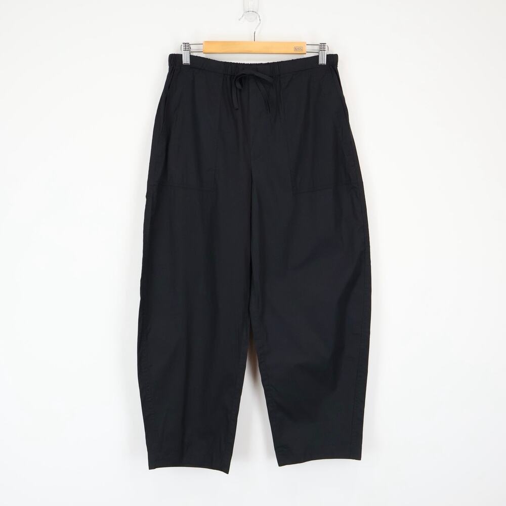 NWT Madewell Pull-On Barrel-Leg Utility Pants In Poplin Jet Black Size Medium - Picture 4 of 10